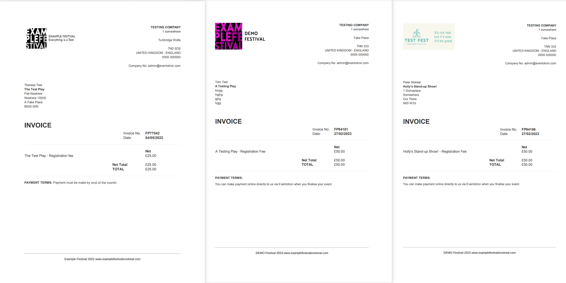 invoices