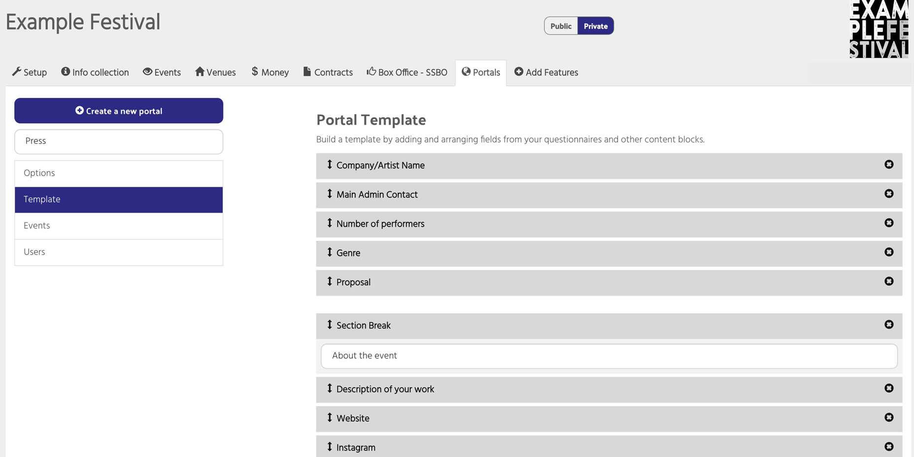 information sharing portal template
